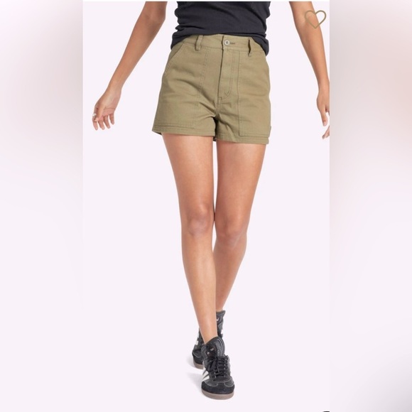 NEW BRIXTON - High Waist Utility Shorts in Olive Green - Picture 4 of 8